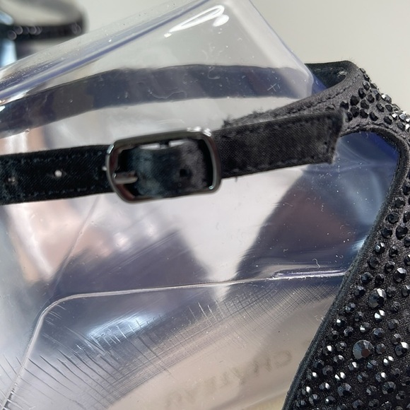 Le Chateau Jewel Studded Elegant Black Heels Open Toe Ankle Strap 39 EU - Picture 6 of 13